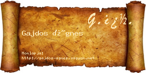 Gajdos Ágnes névjegykártya